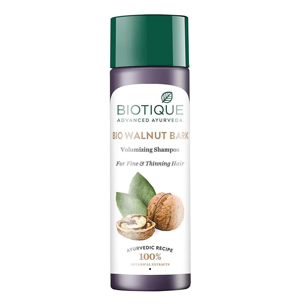 Biotique walnut shampoo bottle for fine and thinning hair
