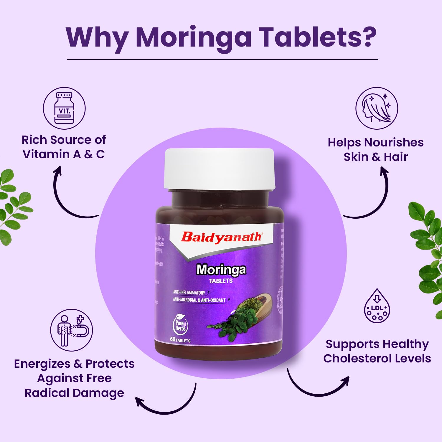 Baidyanath Moringa Tablets 60 Tablets (Pack of 1) – view 4
