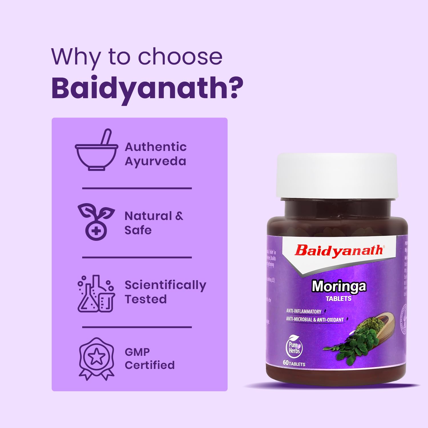 Baidyanath Moringa Tablets 60 Tablets (Pack of 1) – view 6