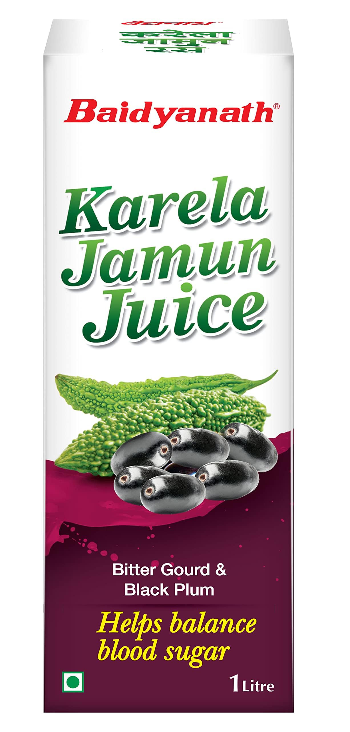 Baidyanath Karela Jamun Juice bottle front pack shot