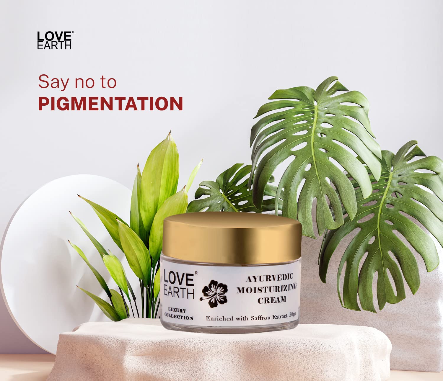 Love Earth Ayurvedic Moisturizing Cream with Saffron, Usheera, Giloy Extracts Deep Moisturizing for All Skin Types 50gm – view 2