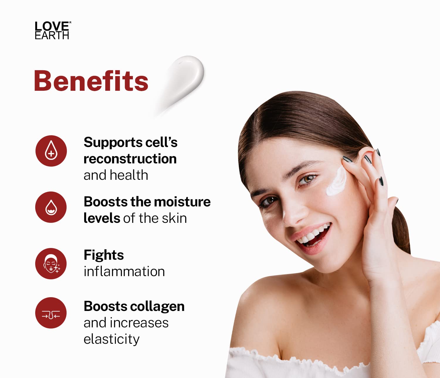 Love Earth Ayurvedic Moisturizing Cream with Saffron, Usheera, Giloy Extracts Deep Moisturizing for All Skin Types 50gm – view 4