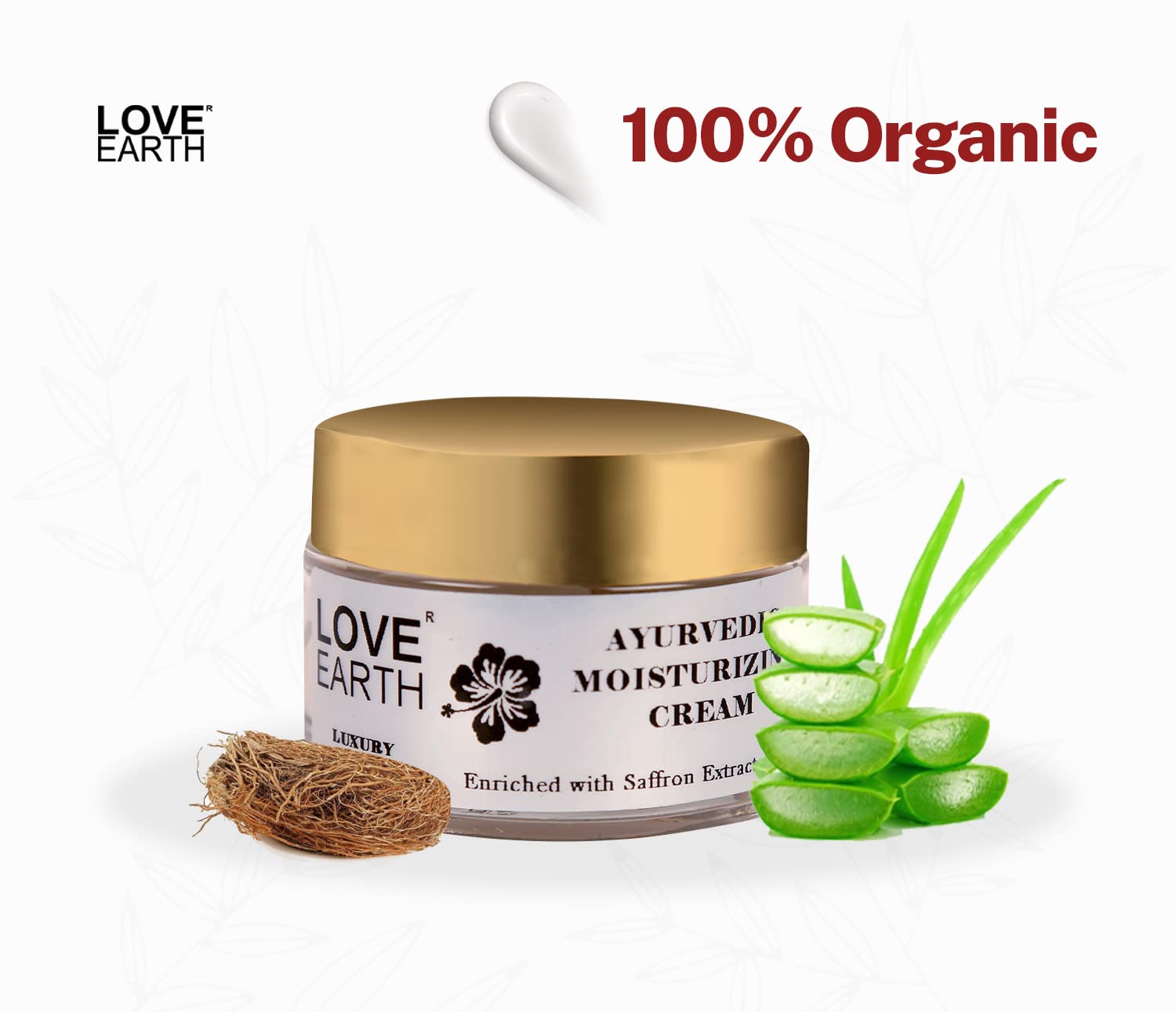 Love Earth Ayurvedic Moisturizing Cream with Saffron, Usheera, Giloy Extracts Deep Moisturizing for All Skin Types 50gm – view 6