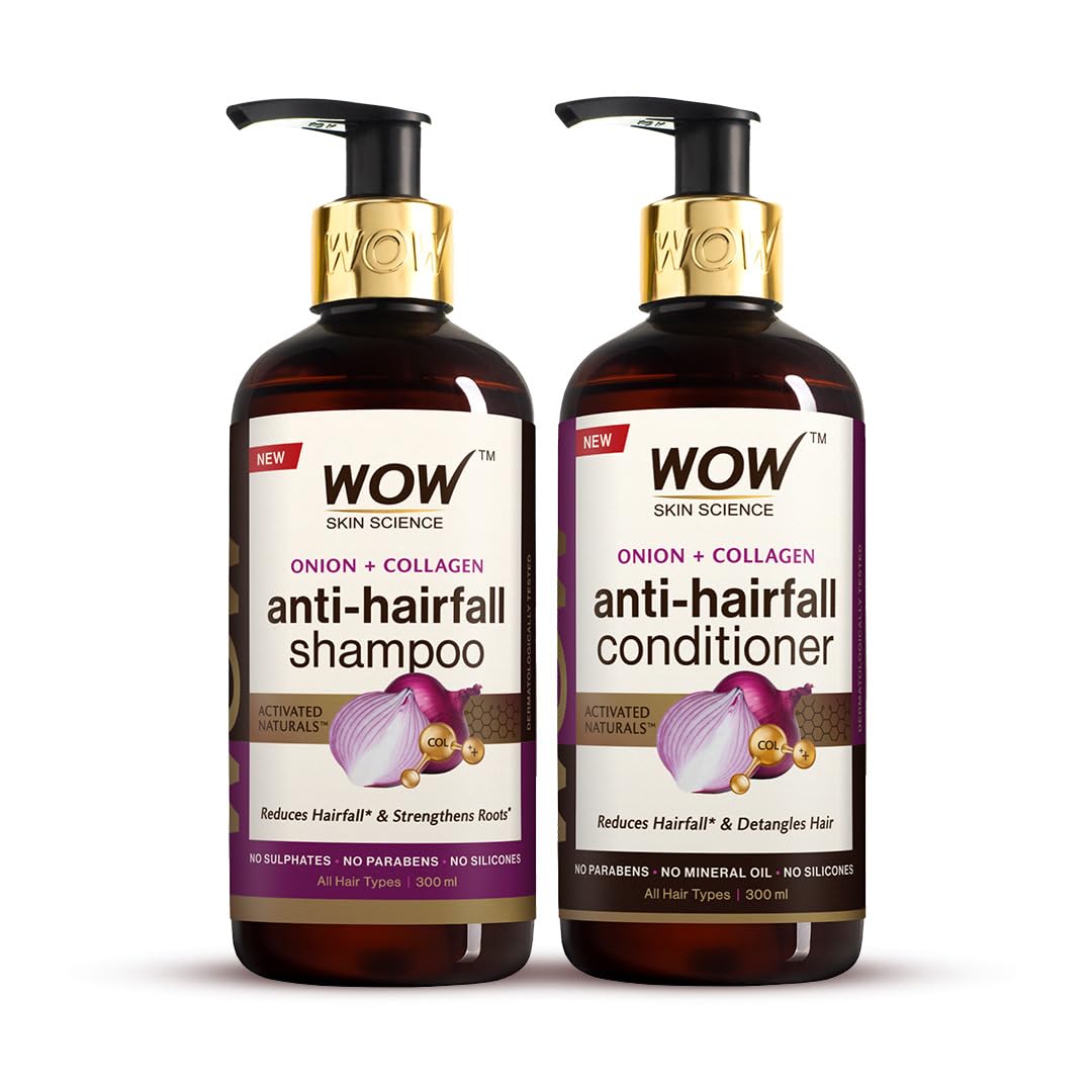 Wow Skin Science Onion Oil Shampoo & Conditioner Kit With Black Seed & Pro-Vitamin B5 (Shampoo + Conditioner), 600 Ml – view 2