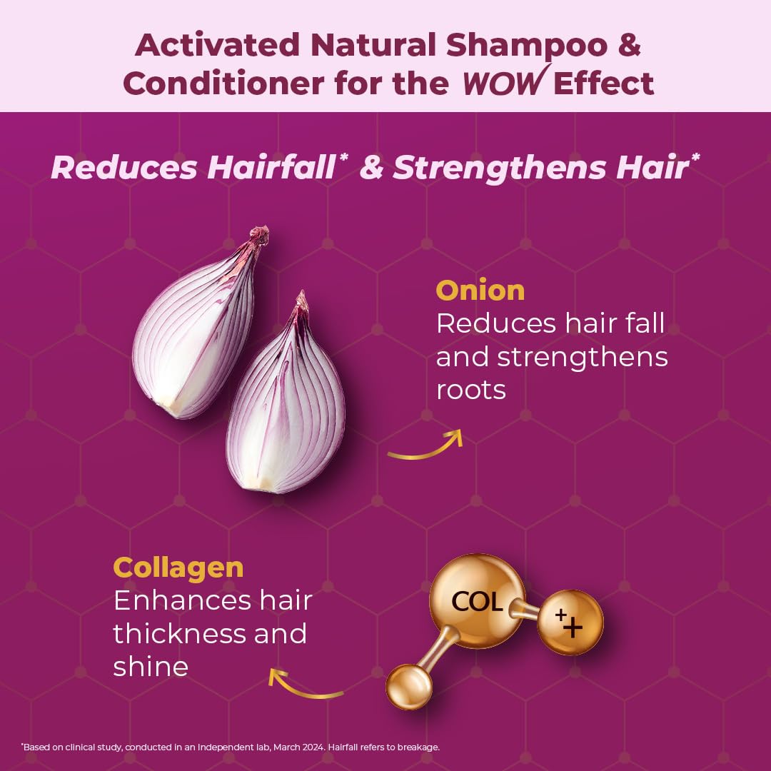 Wow Skin Science Onion Oil Shampoo & Conditioner Kit With Black Seed & Pro-Vitamin B5 (Shampoo + Conditioner), 600 Ml – view 3