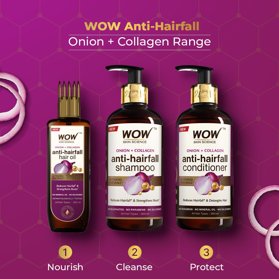Wow Skin Science Onion Oil Shampoo & Conditioner Kit With Black Seed & Pro-Vitamin B5 (Shampoo + Conditioner), 600 Ml – view 6
