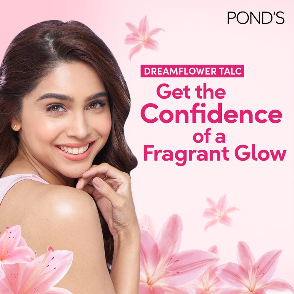 POND'S Dreamflower Fragrant Talcum Powder, Pink Lily, Pack Of 400 G – view 3