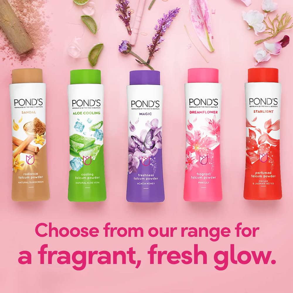 POND'S Dreamflower Fragrant Talcum Powder, Pink Lily, Pack Of 400 G – view 7