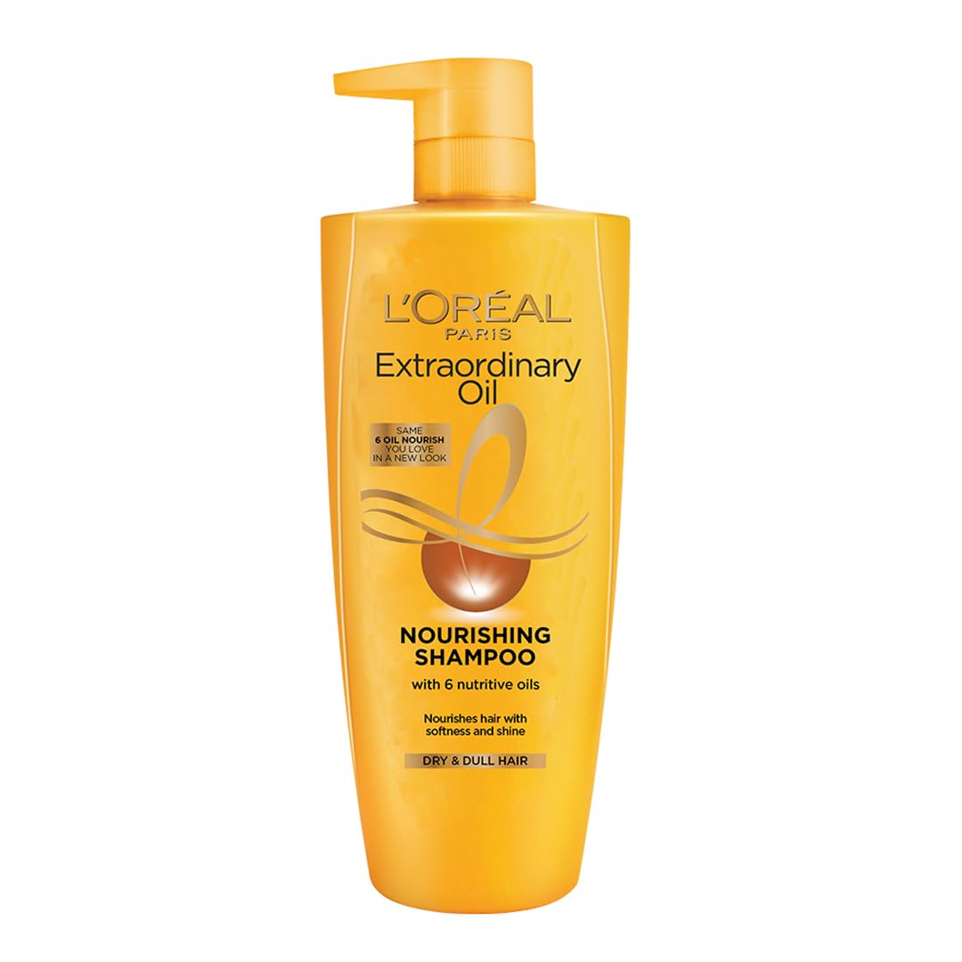 Front view of L'Oreal 6 Oil Nourish Shampoo bottle