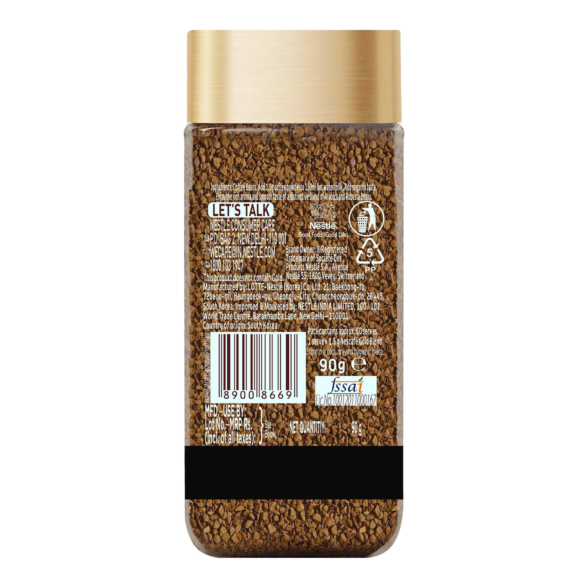 NESCAFE Gold Rich and Smooth Instant Coffee Powder, 90g Jar – view 2