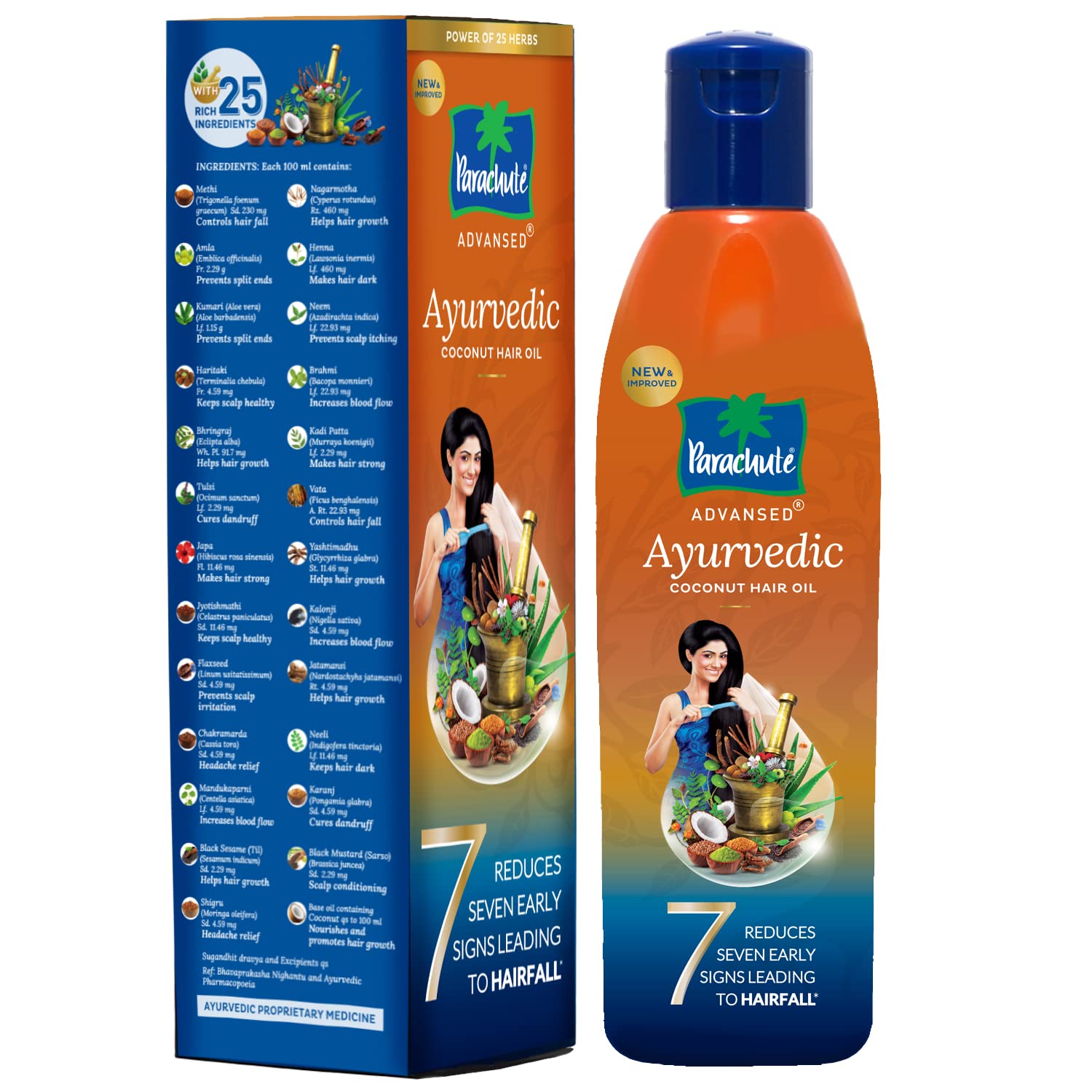 Parachute Advansed Ayurvedic hair oil bottle for hair fall control