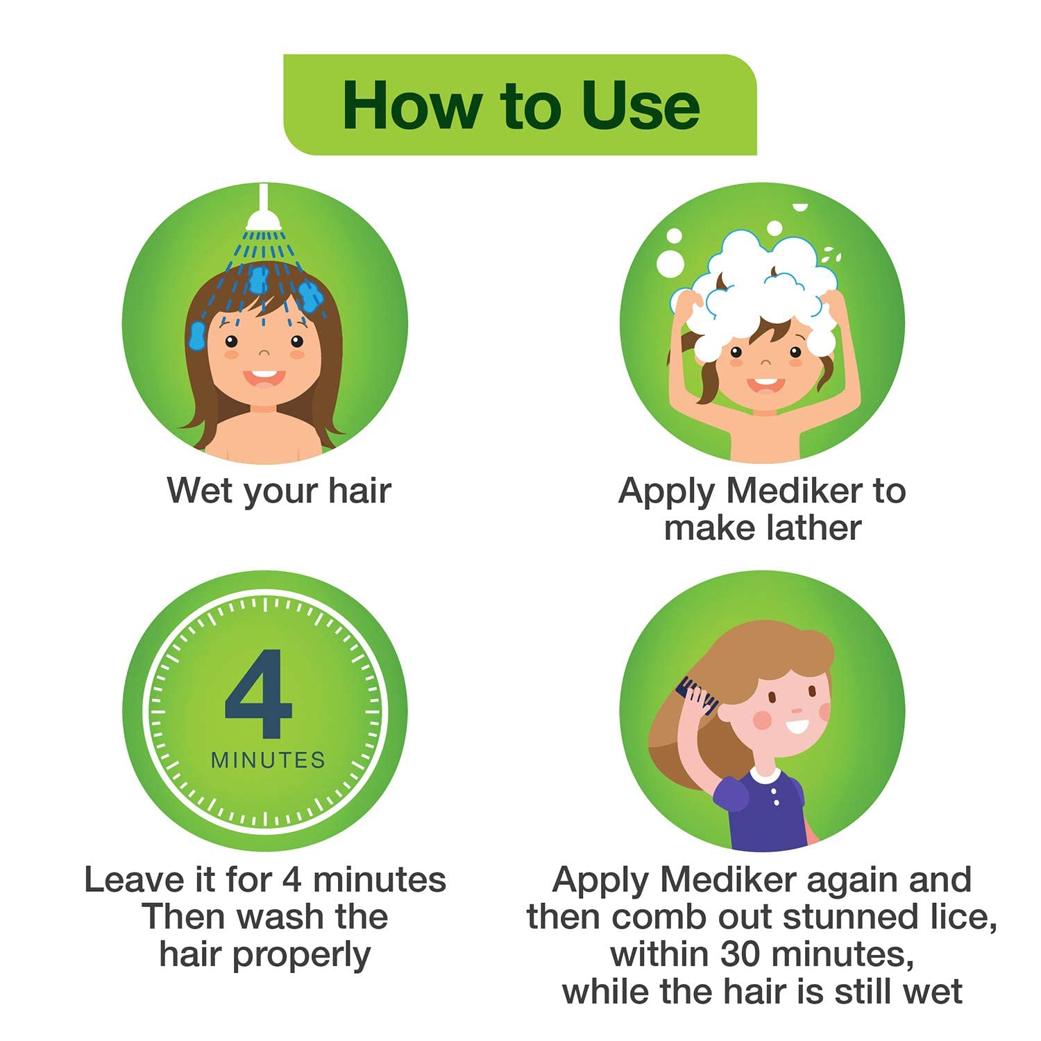 Mediker Anti-Lice Treatment Shampoo, 50 ml, Green – view 5