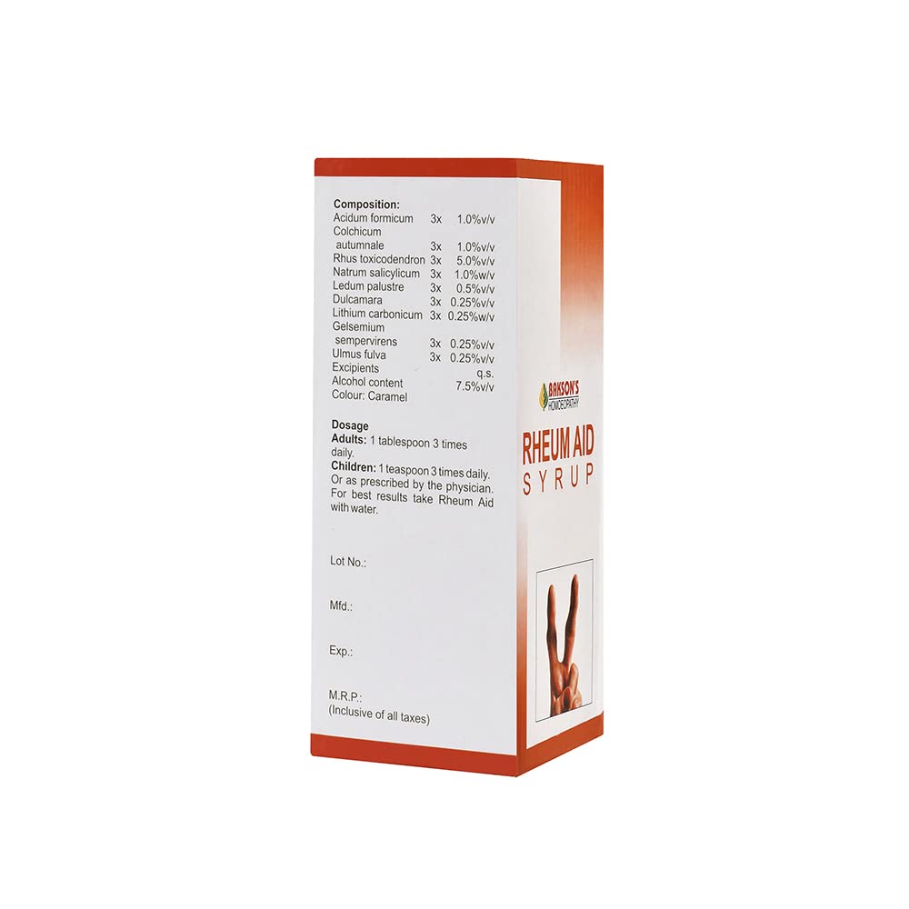 Dr. Bakshi's BAKSON'S HOMOEOPATHY Rheum Aid Syrup (115ml) – view 2