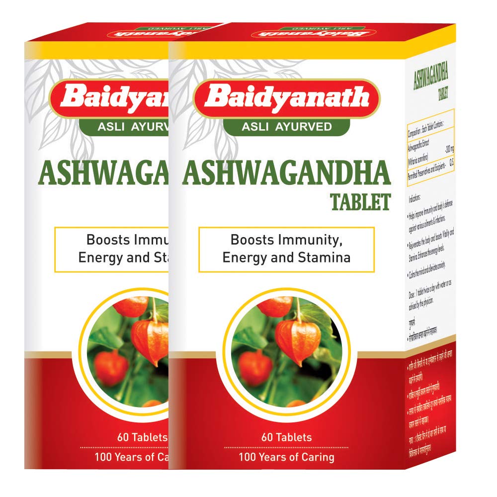 Baidyanath Ayurved Ashwagandha tablet bottles pack of 2