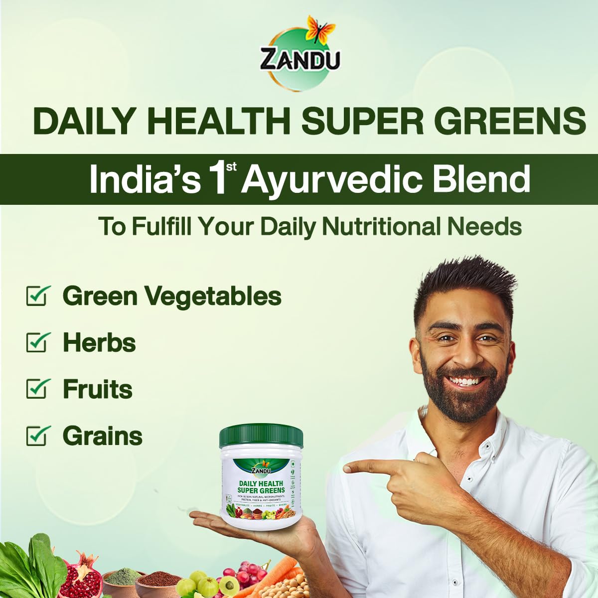Zandu Daily Health Super Greens (250g): India – view 4