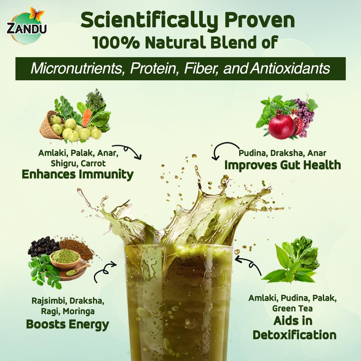 Zandu Daily Health Super Greens (250g): India – view 5