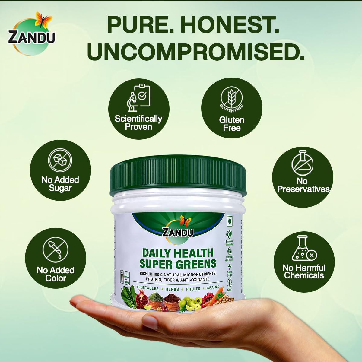 Zandu Daily Health Super Greens (250g): India – view 7
