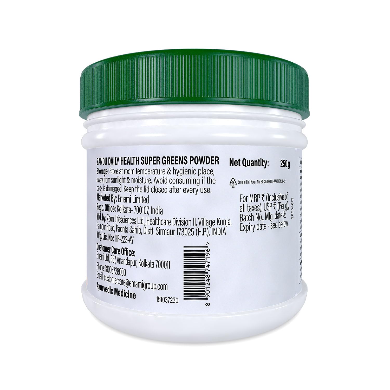 Zandu Daily Health Super Greens (250g): India – view 9
