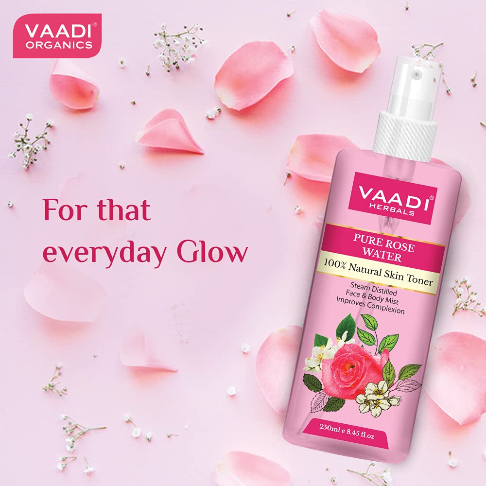VAADI HERBALS Rose Water For Healthy&Hydrated Skin-100% Natural&Pure Rose Water Reduces Skin Redness,Itchiness And Inflamation Improves Skin Complexion Prevents Skin Ageing Alcohol Free-250Ml – view 3