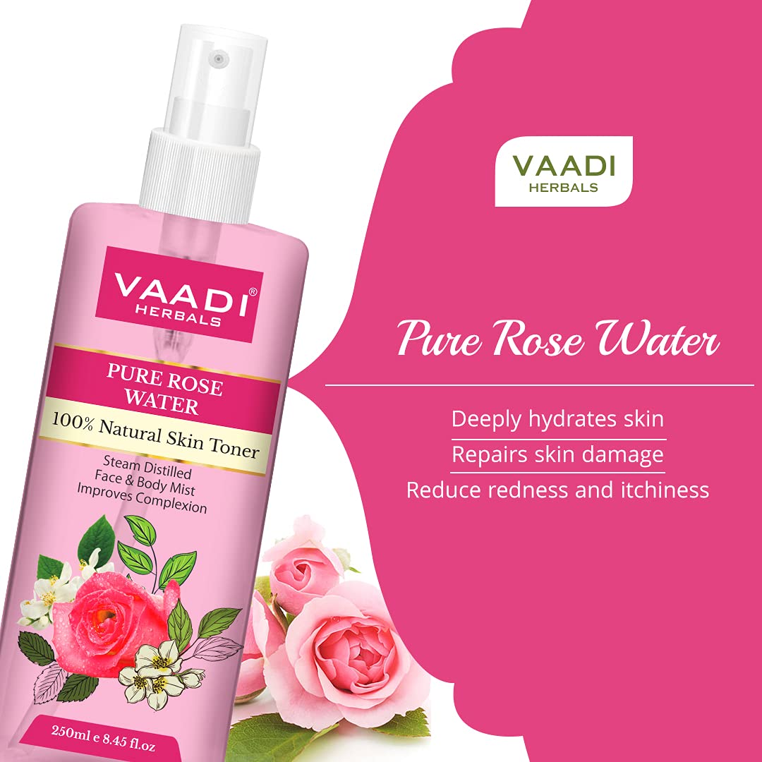 VAADI HERBALS Rose Water For Healthy&Hydrated Skin-100% Natural&Pure Rose Water Reduces Skin Redness,Itchiness And Inflamation Improves Skin Complexion Prevents Skin Ageing Alcohol Free-250Ml – view 4