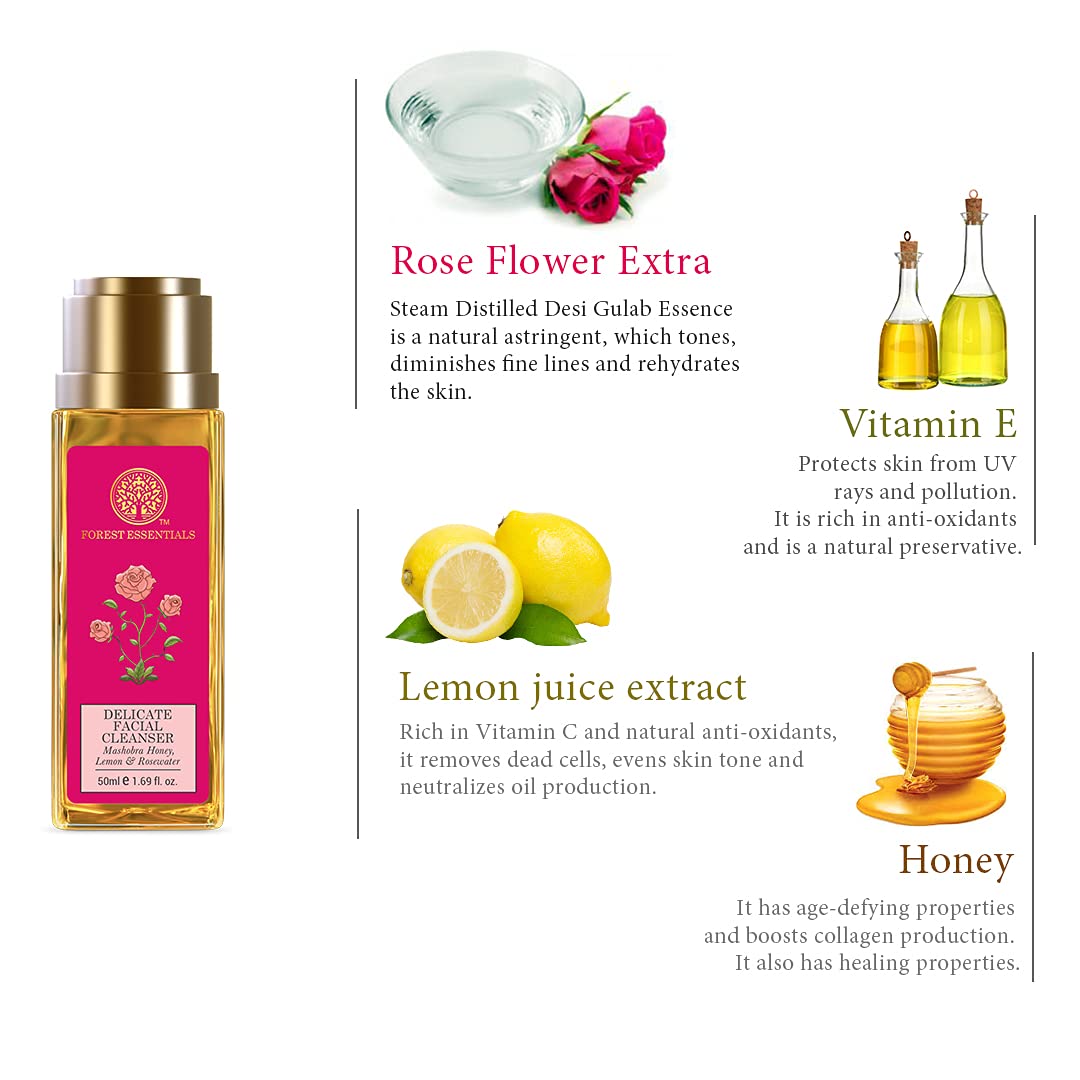Forest Essentials Delicate Facial Cleanser Mashobra Honey, Lemon & Rosewater – view 5