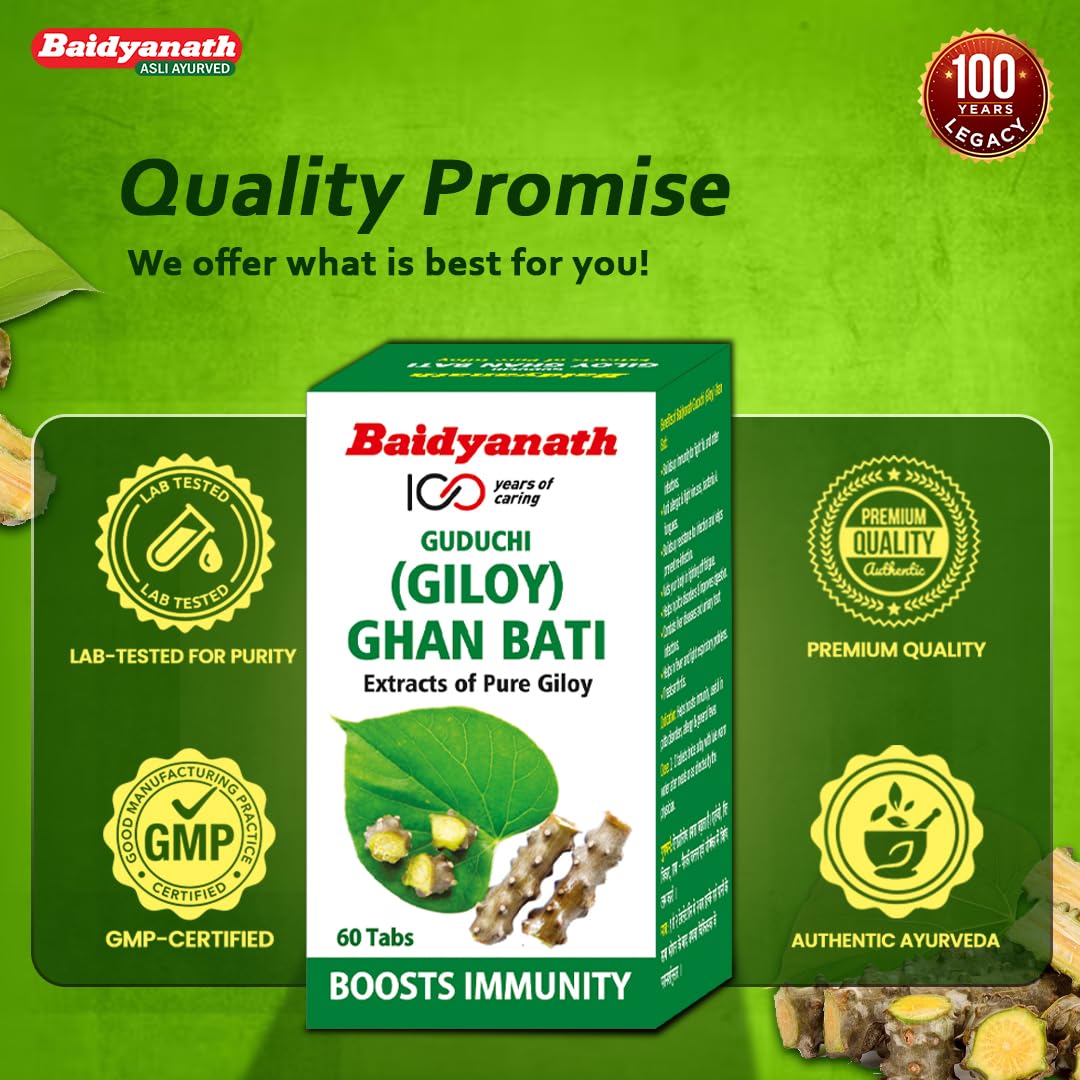 Baidyanath Guduchi (Giloy) Ghanbati - 60 Tablets (pack of 2) - Helps Boost Immunity – view 7