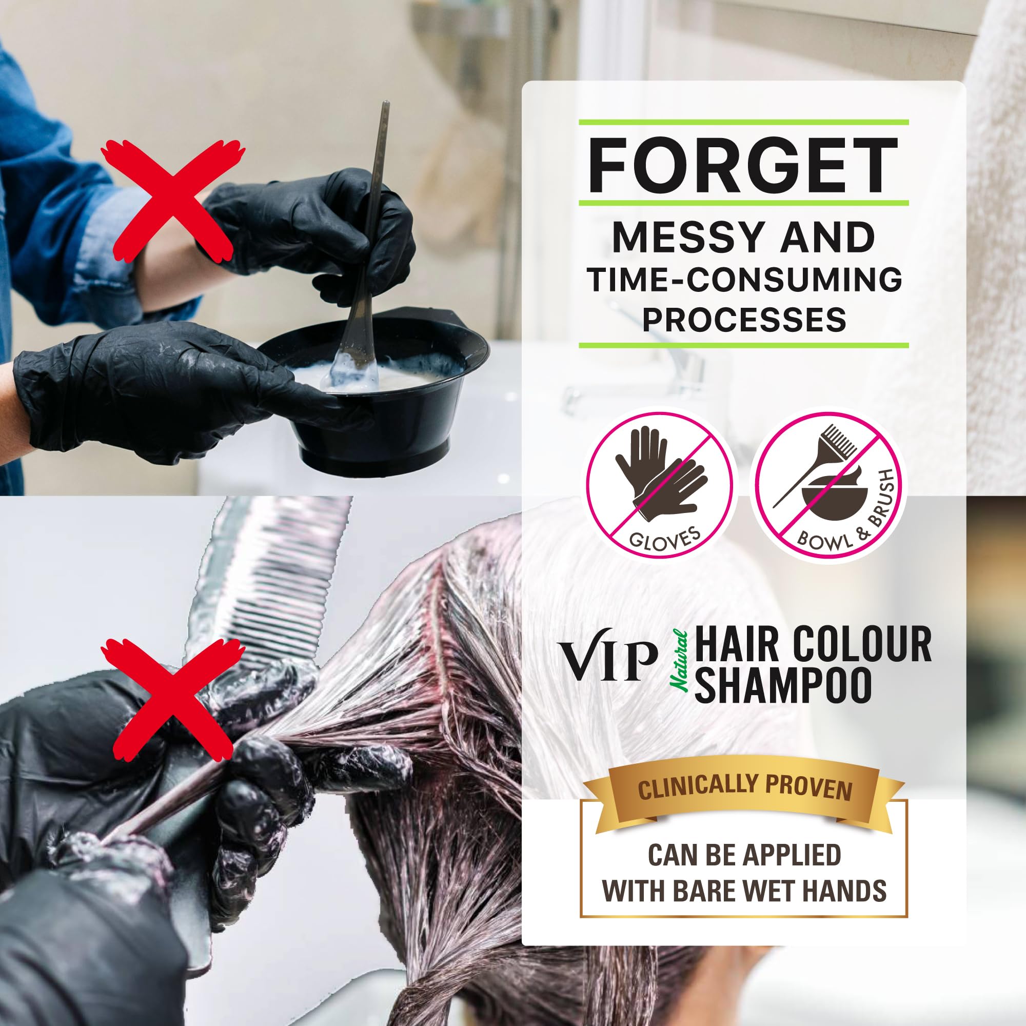 VIP HAIR COLOUR SHAMPOO Brown , 180Ml For Women And Men – view 4