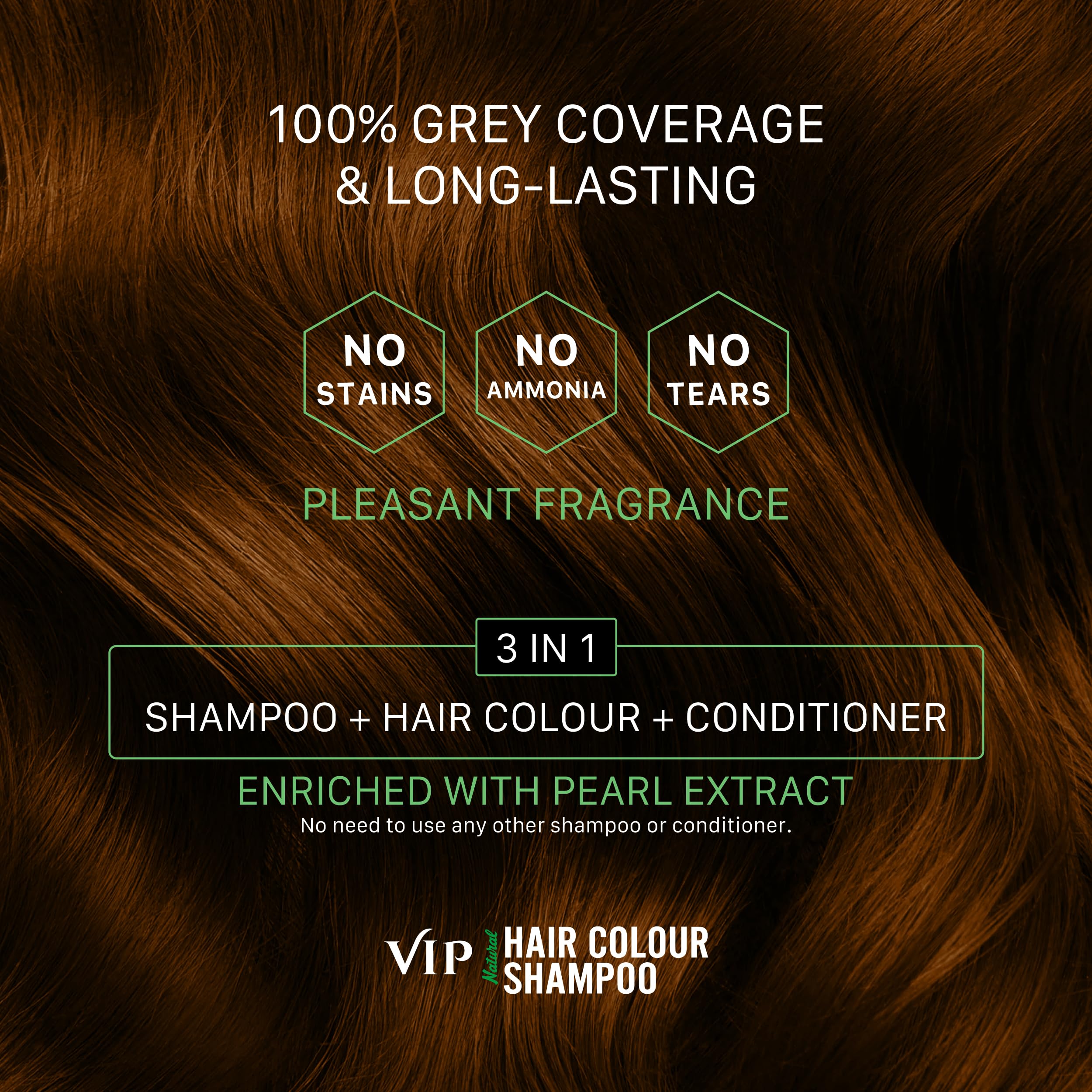 VIP HAIR COLOUR SHAMPOO Brown , 180Ml For Women And Men – view 8