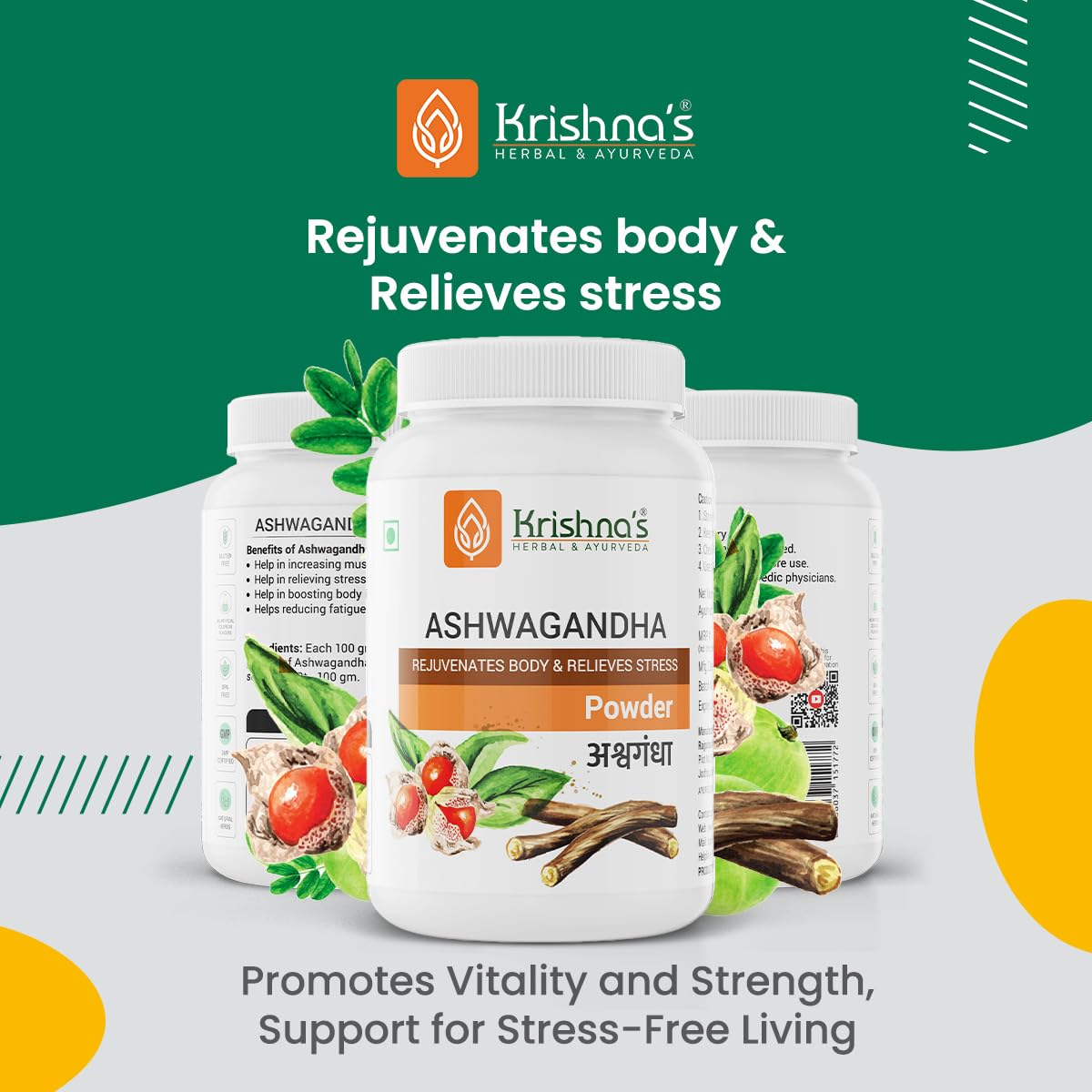 Krishna's Ashwagandha Powder Strength Vitality and Stress Management – view 2