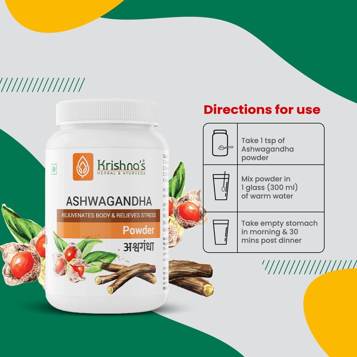 Krishna's Ashwagandha Powder Strength Vitality and Stress Management – view 3