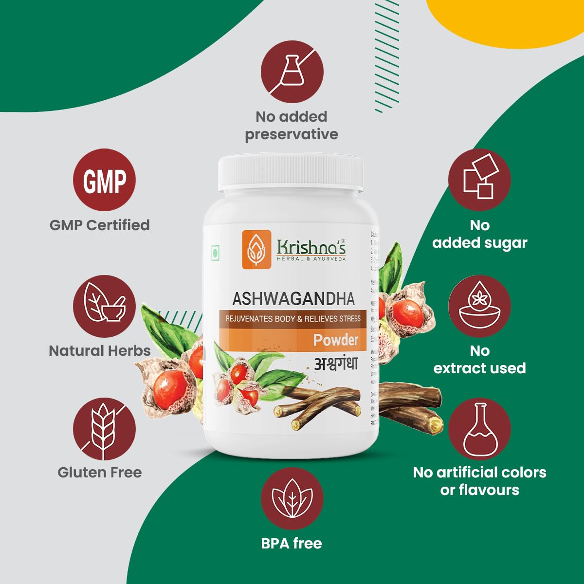 Krishna's Ashwagandha Powder Strength Vitality and Stress Management – view 4