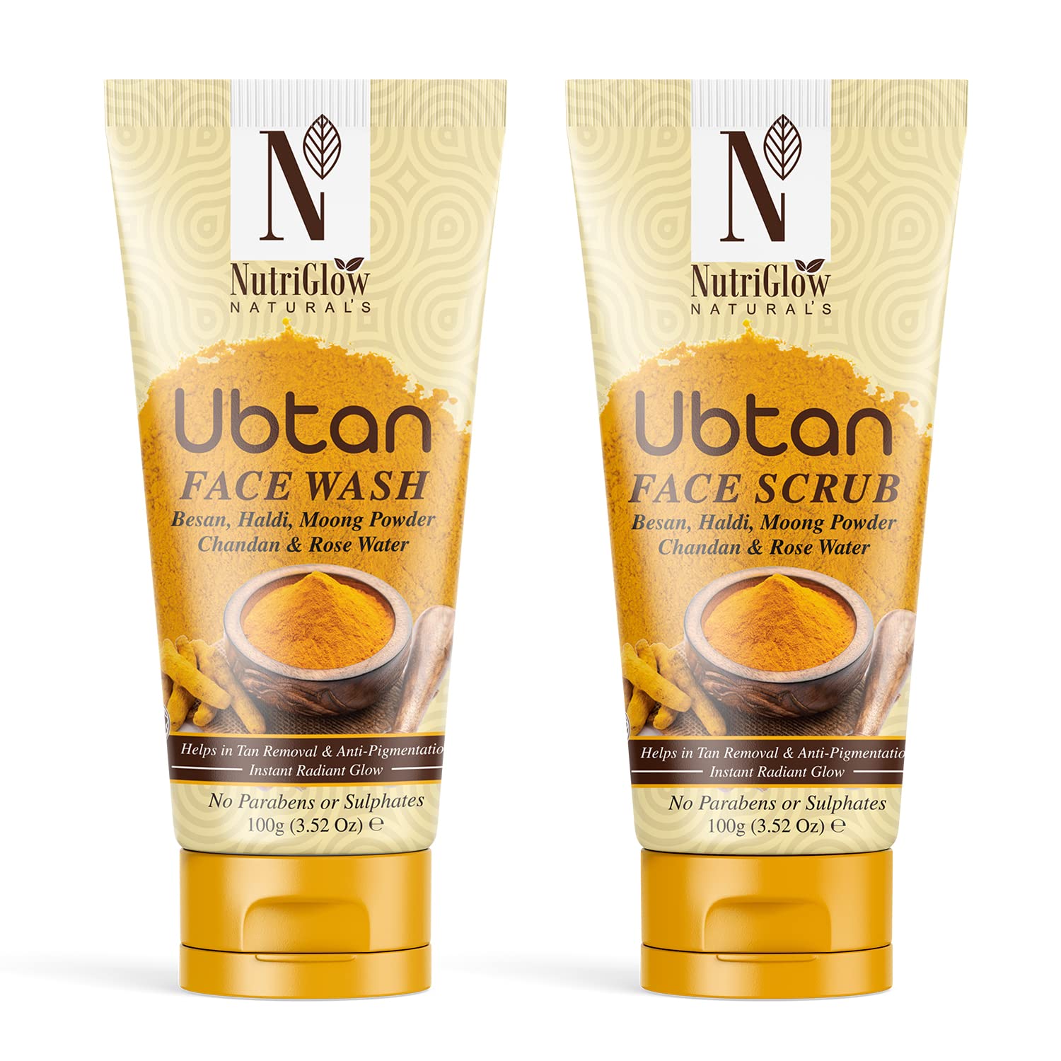 NutriGlow Natural's ubtan face wash and scrub cream set