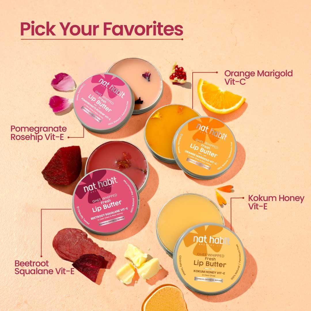 Nat Habit Lip Balm Fresh Beetroot Crush Lip Butter With Desi Ghee & Raw Honey For Lip Pigmentation, Lightening, Dark And Chapped Lips, Pack of 2 X 8g – view 9