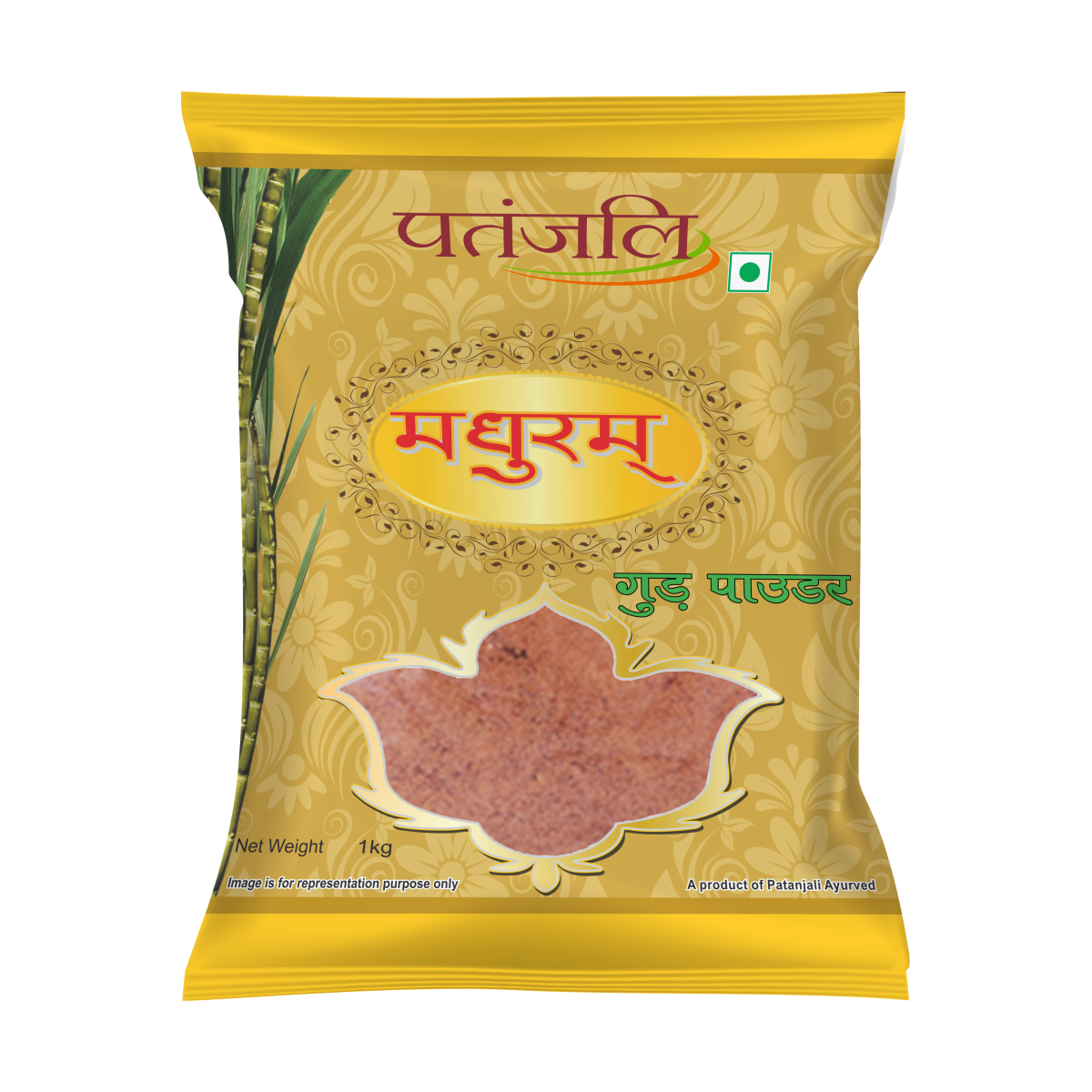 Patanjali Madhuram jaggery powder 1 kg in retail bag