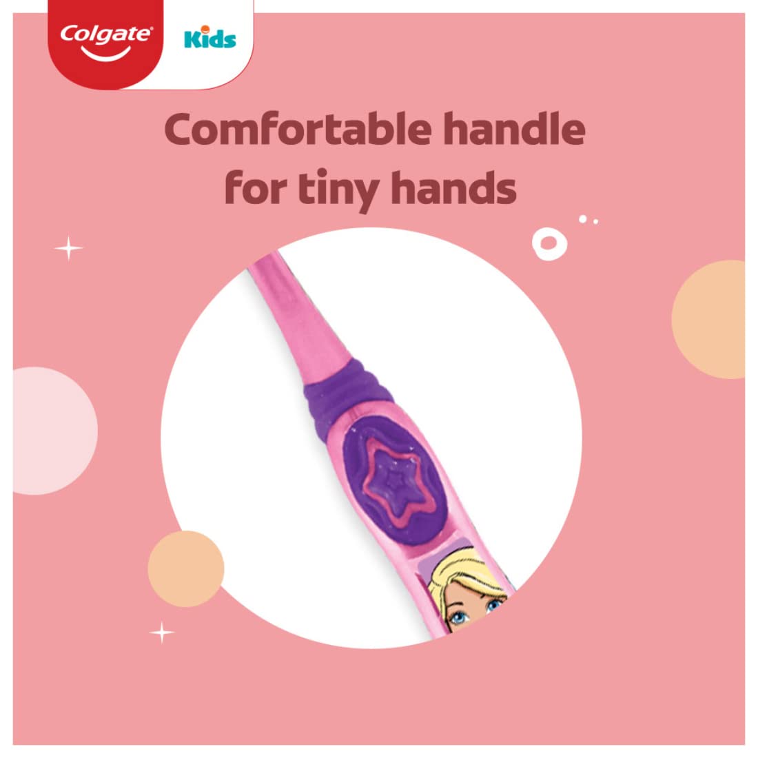 Colgate Kids Barbie Manual Toothbrush for 5+ years, Multicolor,Pack of 3, Extra Soft Bristles with Tongue Cleaner – view 6