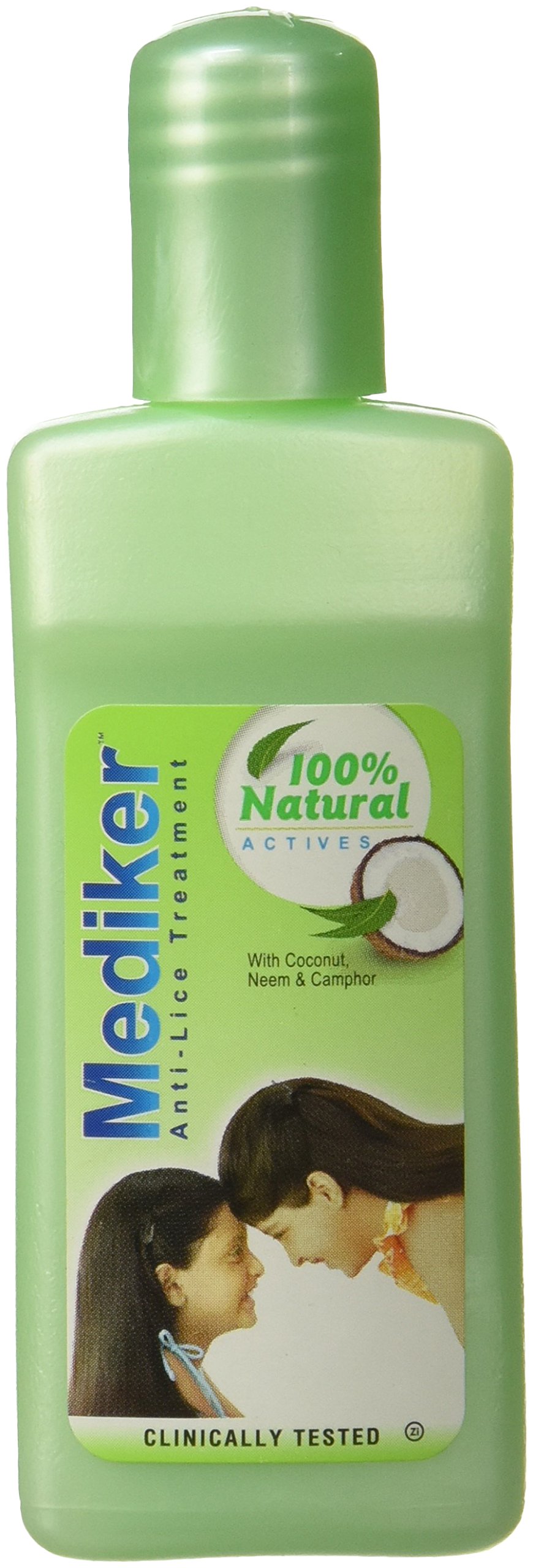 Mediker 50 ml anti lice shampoo bottle with coconut scent