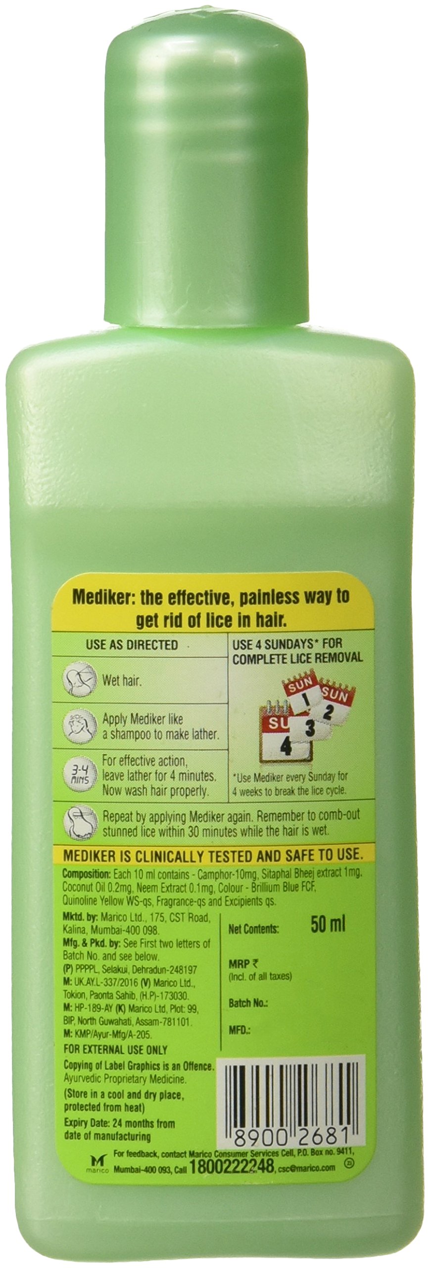 Mediker Anti Lice Treatement Shampoo, 50ml – view 2