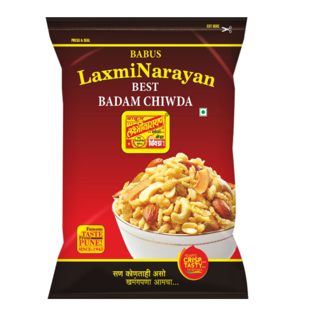 Crisp vegetarian badam chiwda in 250 g pack of 2