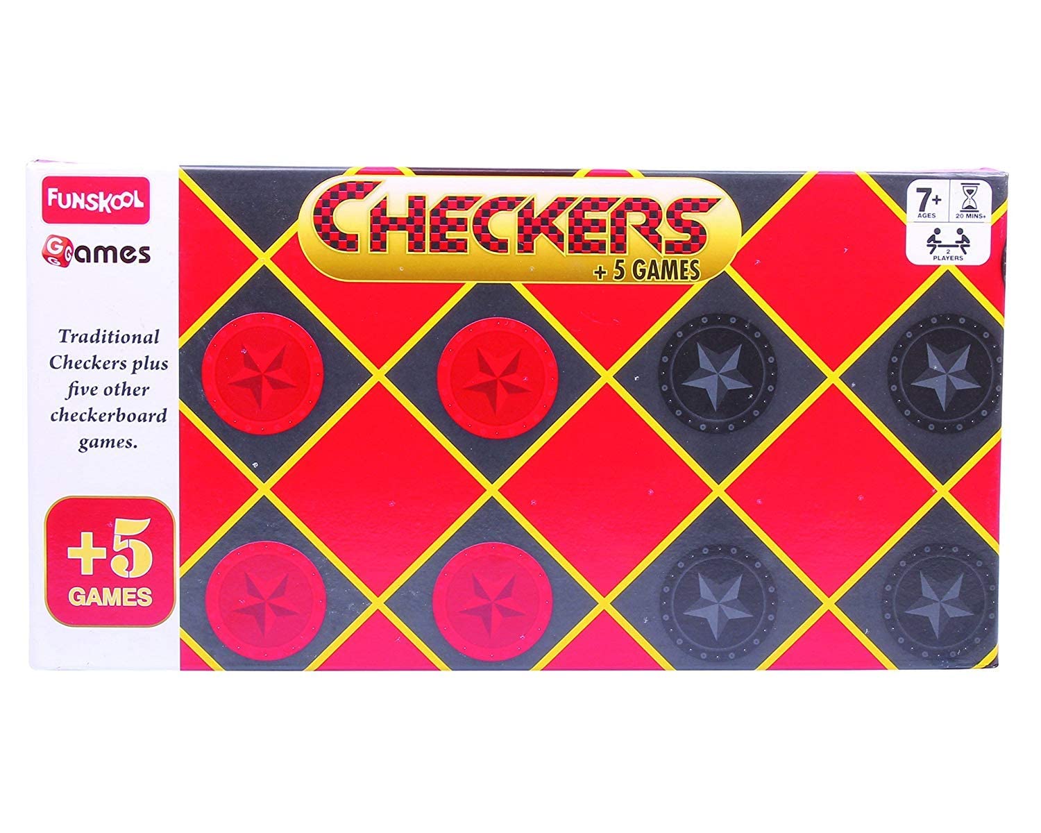 Funskool Games - Checkers Plus 5, 5 in 1 checkers board games, Kids & family, 2 players, 7 & above – view 3