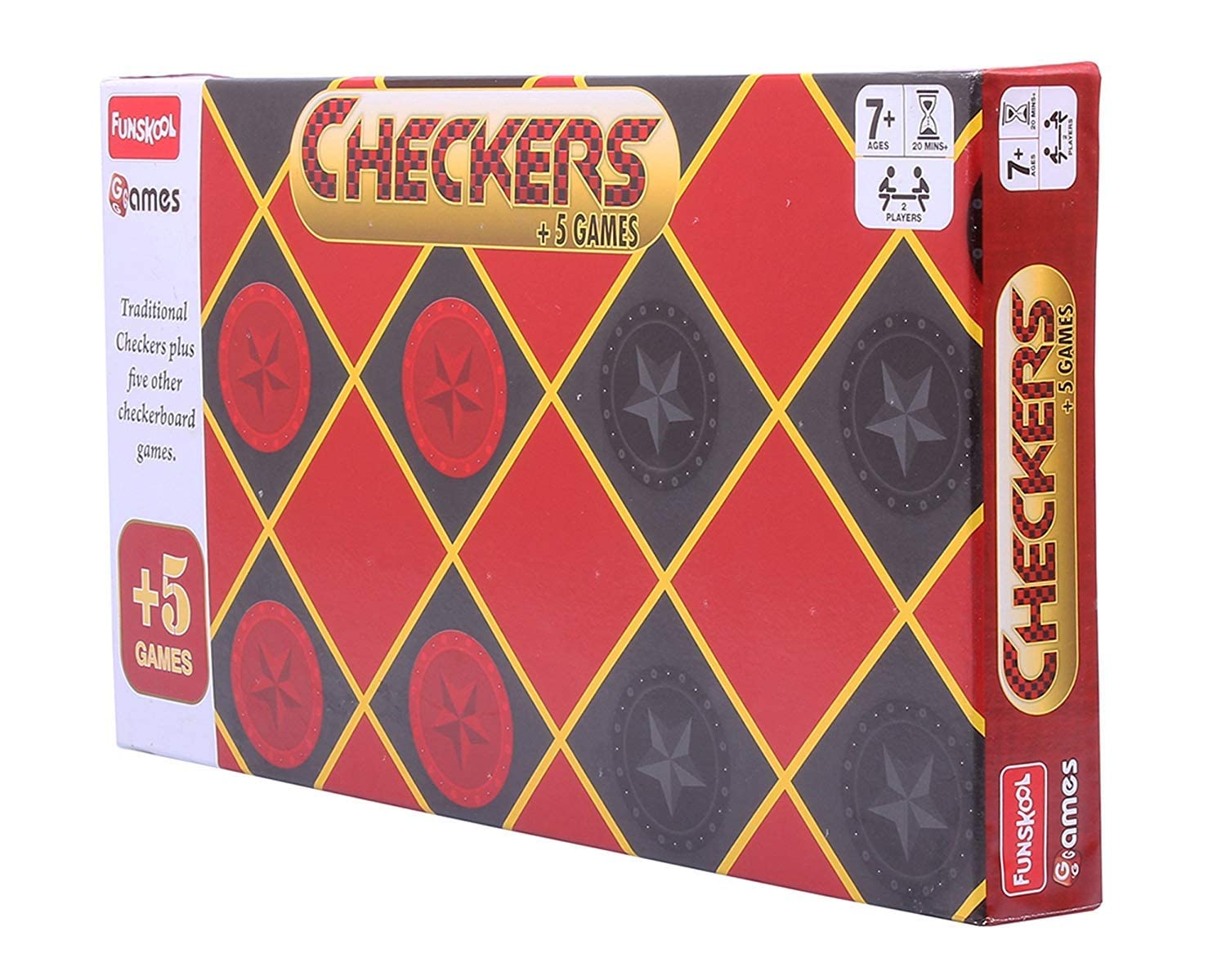 Funskool Games - Checkers Plus 5, 5 in 1 checkers board games, Kids & family, 2 players, 7 & above – view 4
