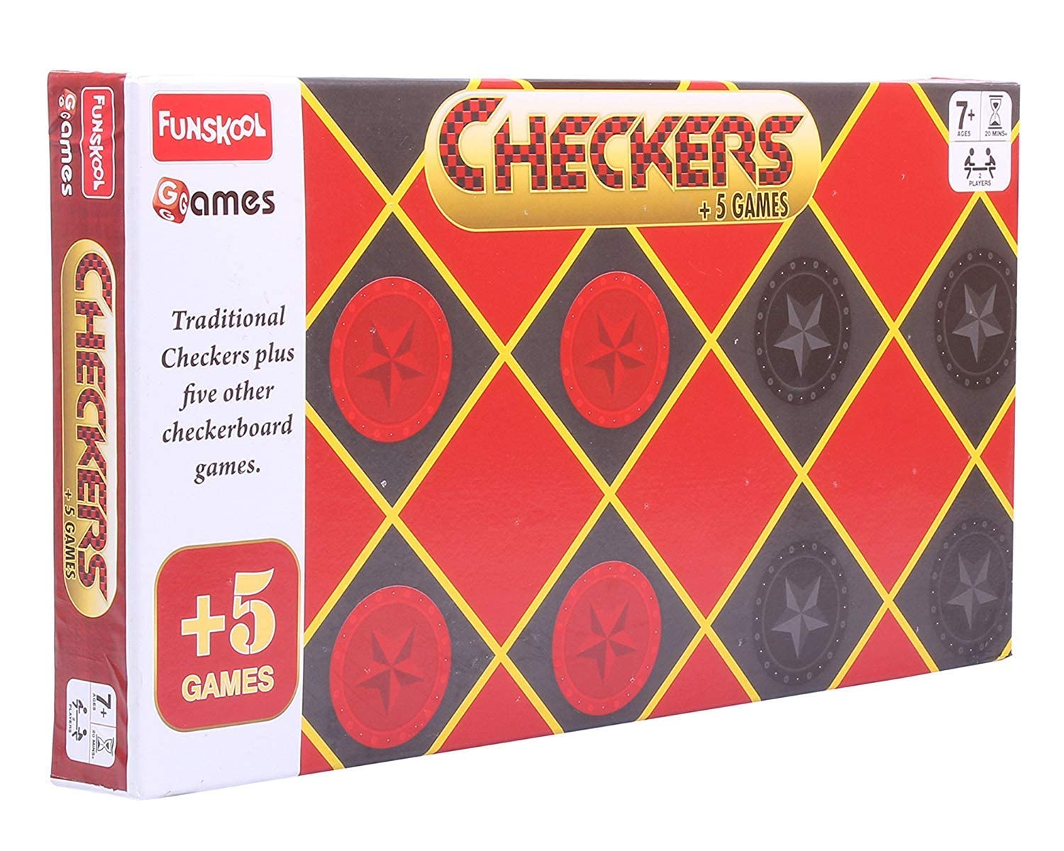 Funskool Games - Checkers Plus 5, 5 in 1 checkers board games, Kids & family, 2 players, 7 & above – view 5
