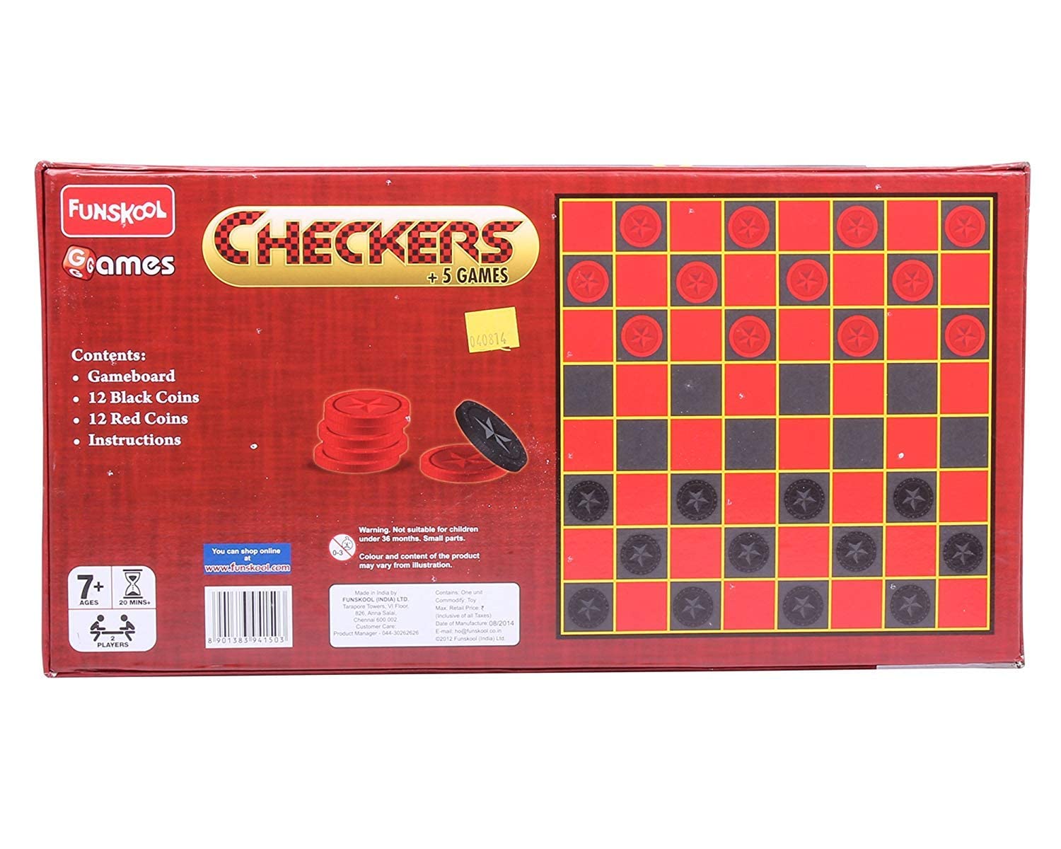 Funskool Games - Checkers Plus 5, 5 in 1 checkers board games, Kids & family, 2 players, 7 & above – view 6
