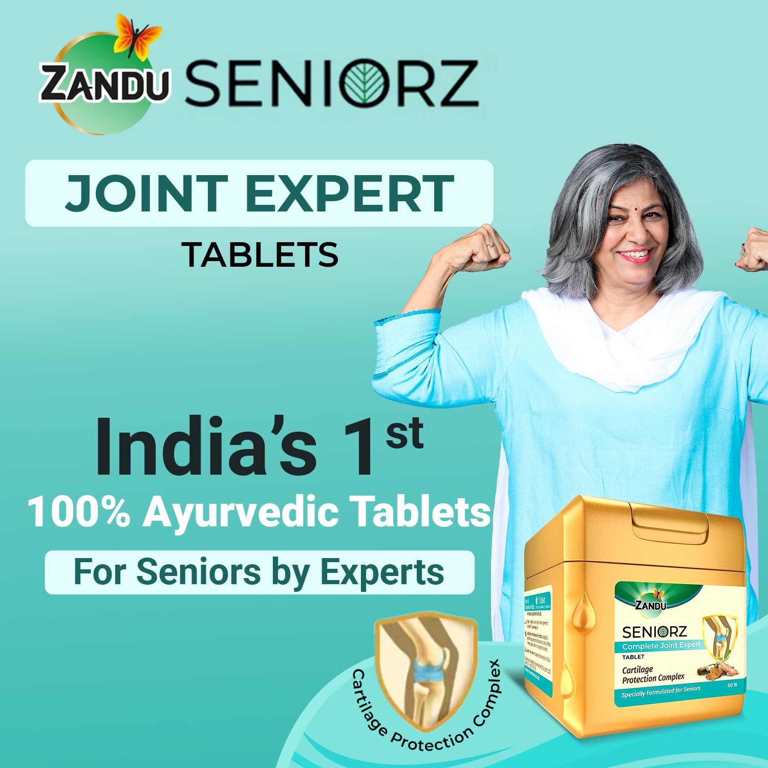 Zandu Seniorz Complete Joint Expert Tablet, 60 Tablets Helps Protect Joints, Relieve Joint Pain & Make Joints Strong, Supports Overall Joint Health,100% Ayurvedic & Natural Supplement – view 3
