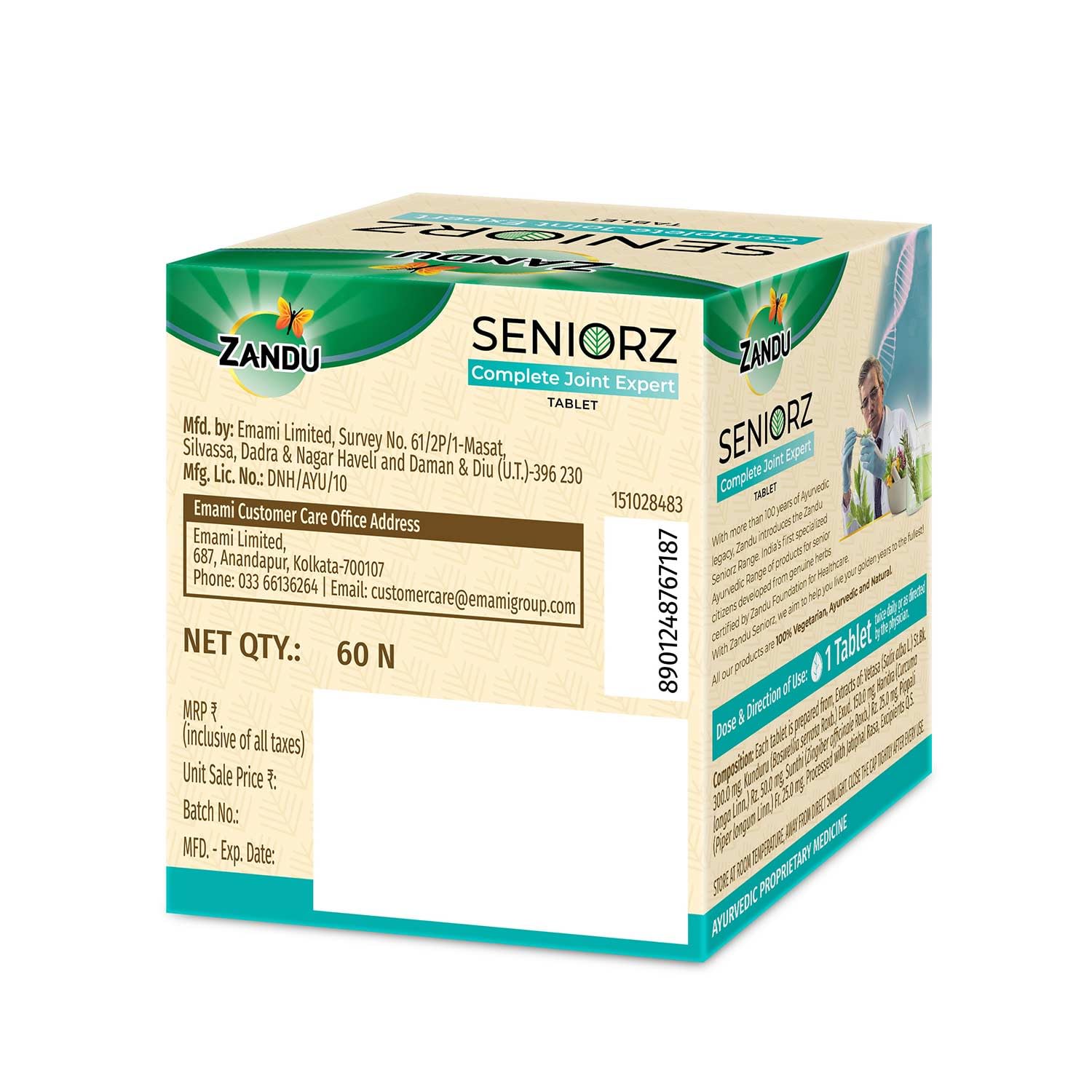 Zandu Seniorz Complete Joint Expert Tablet, 60 Tablets Helps Protect Joints, Relieve Joint Pain & Make Joints Strong, Supports Overall Joint Health,100% Ayurvedic & Natural Supplement – view 9