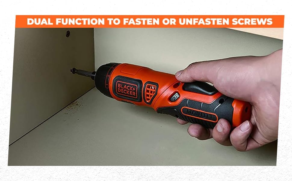 BLACK+DECKER BDCS36F 3.6V Li-Ion Cordless Screw Driver Kit with LED Guiding Light (10-Bits), Orange (BDCS36F-IN) – view 5