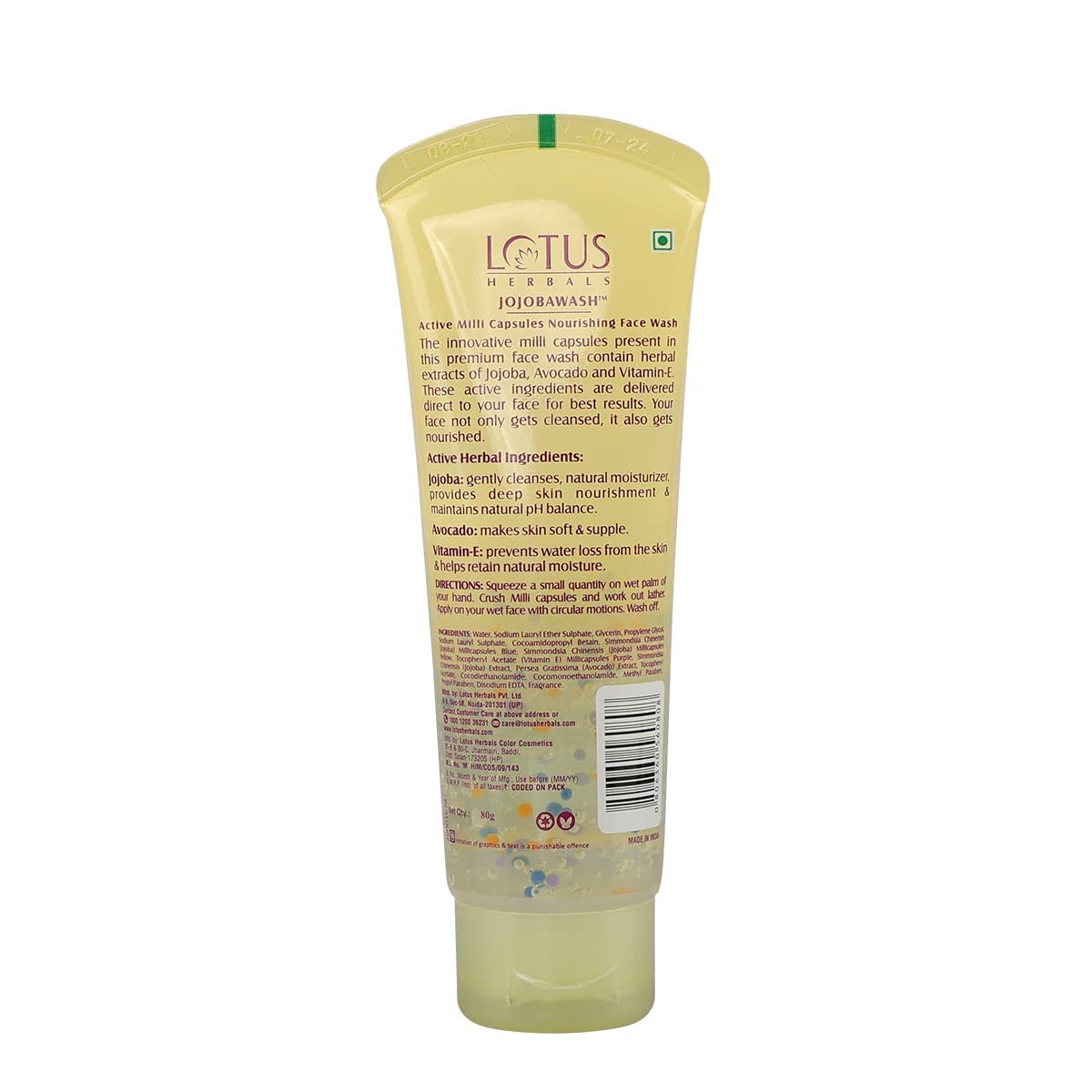 Lotus Herbals Jojoba Face Wash, Active Milli Capsules, 120g – view 2