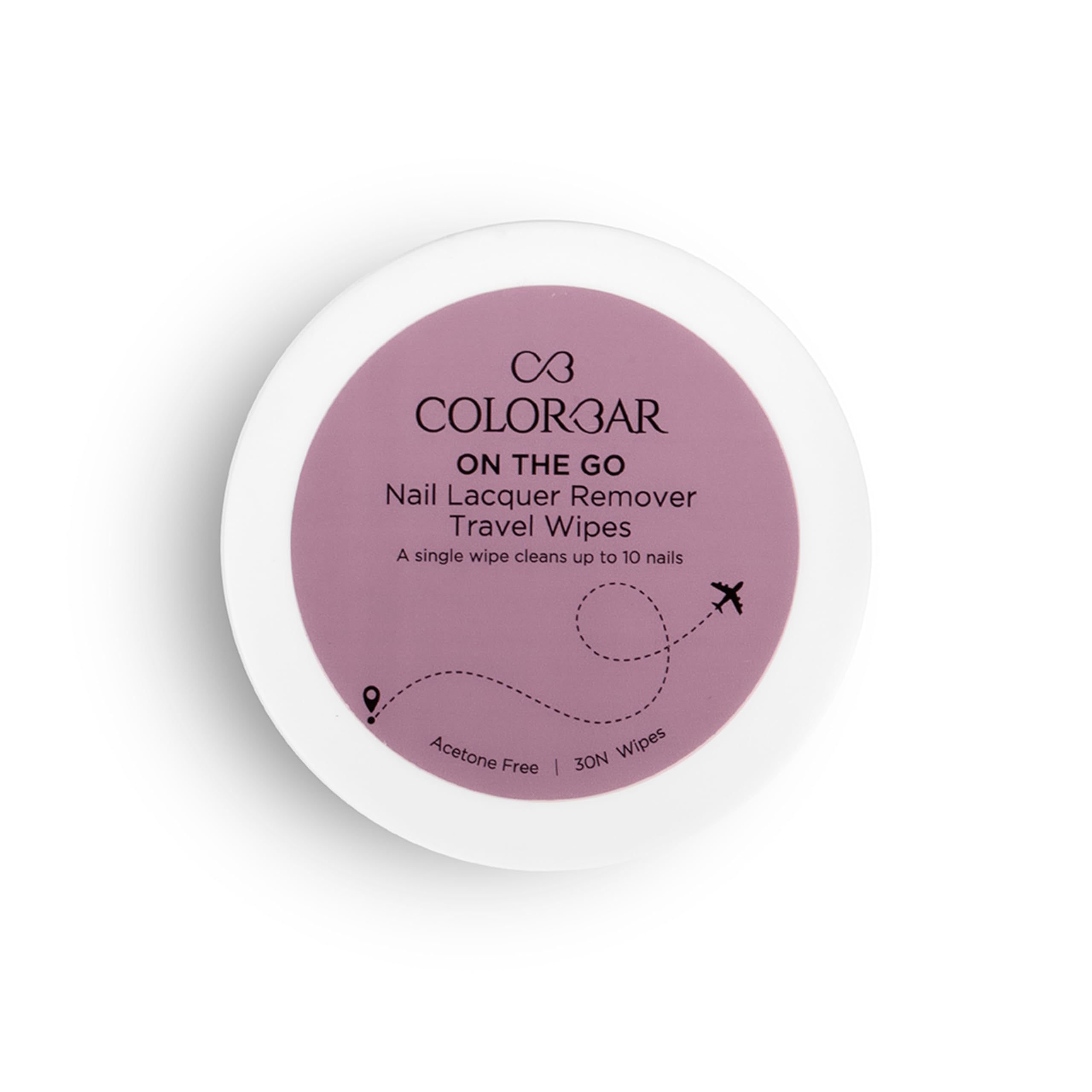 Travel-size Colorbar nail remover wipes pack with Rainbow Bouquet wipes