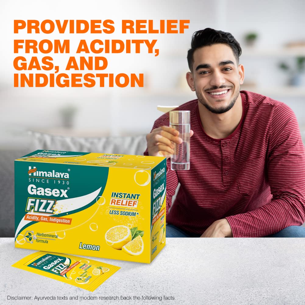 Himalaya GASEX FIZZ Instant relief from acidity Fast relief from gas, indigestion(Lemon) (Pack of 25) – view 3