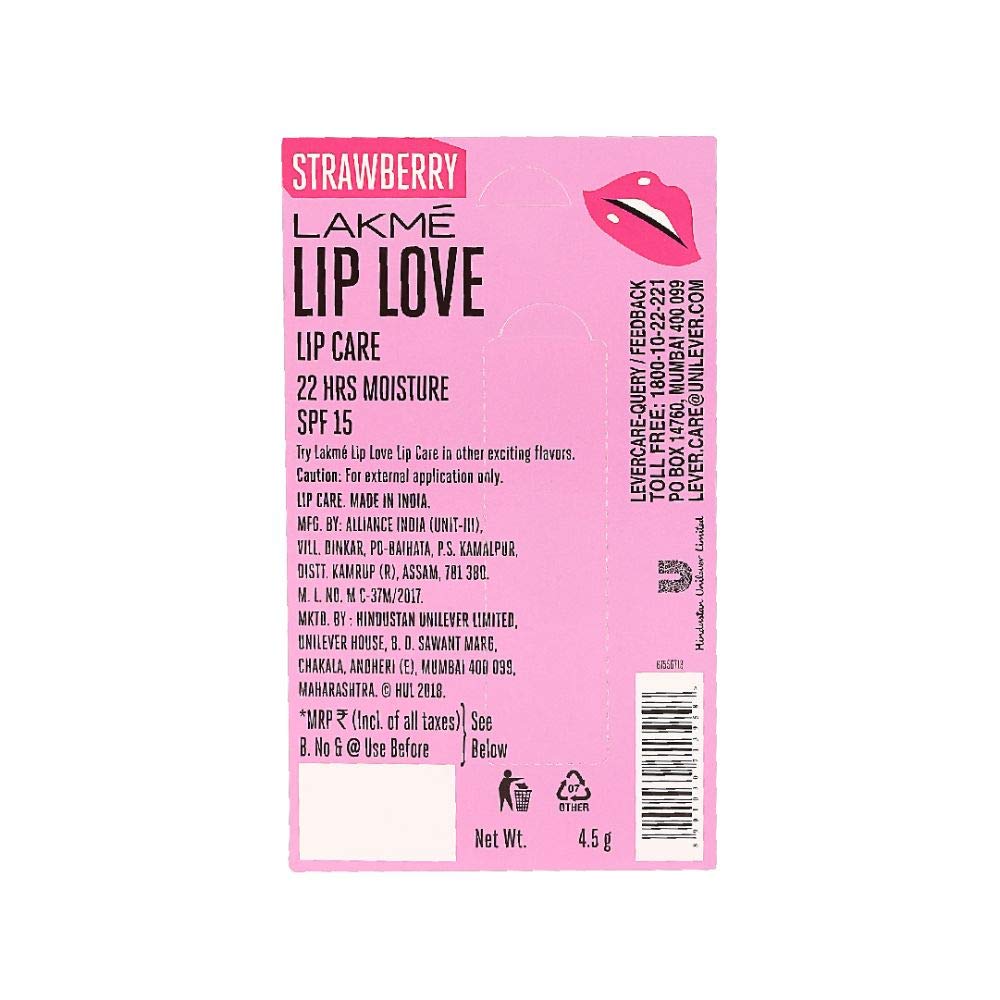 Lakme Lip Love Chapstick Strawberry, 4.5 g – view 3