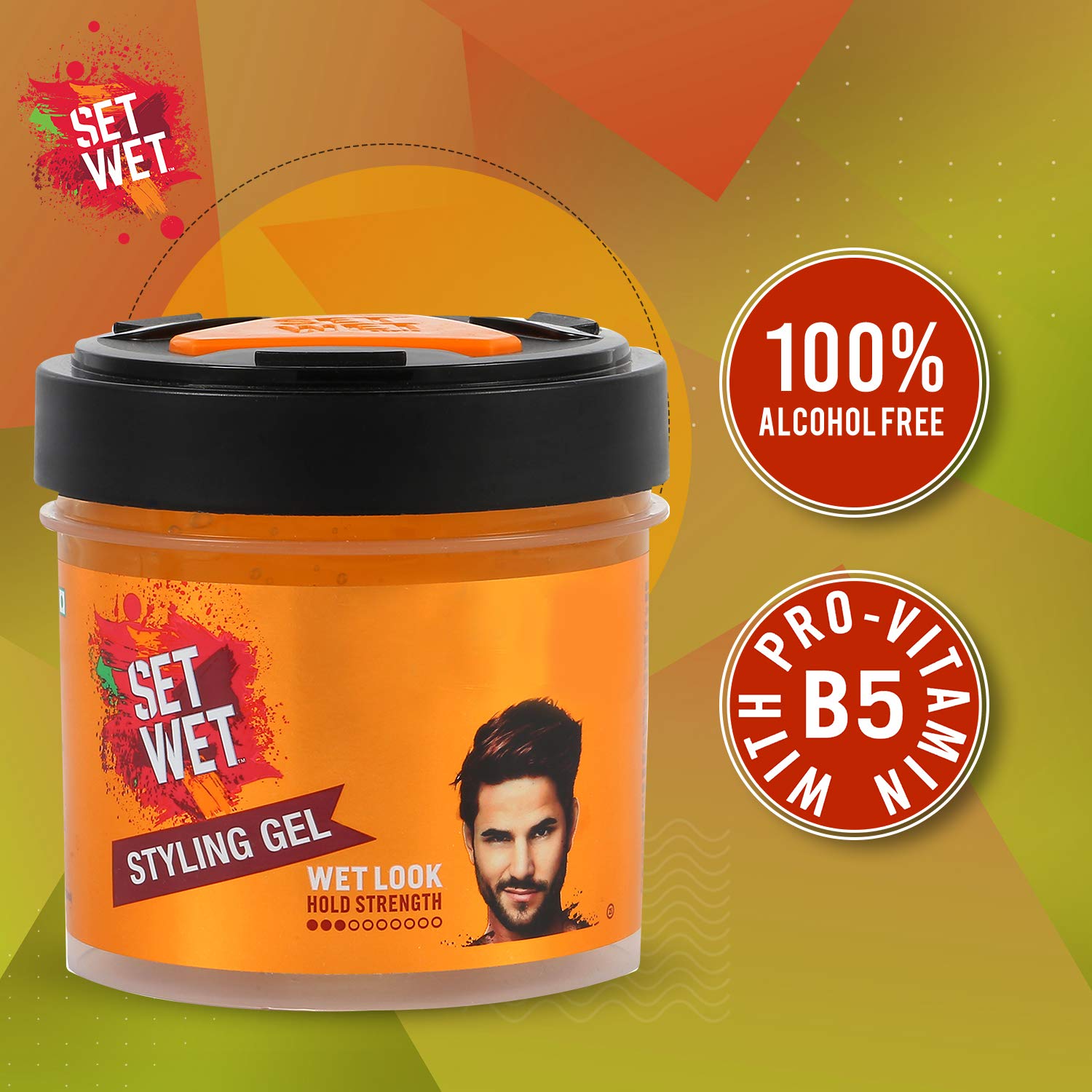 Set Wet Daily Hair Styling Gel for Men Wet Look, Alcohol Free, Pro Vitamin B5, Light Hold & Shine, Jar 250ml (pack of 2) – view 3